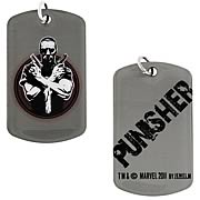 Punisher Crossed Guns Dog Tag Necklace